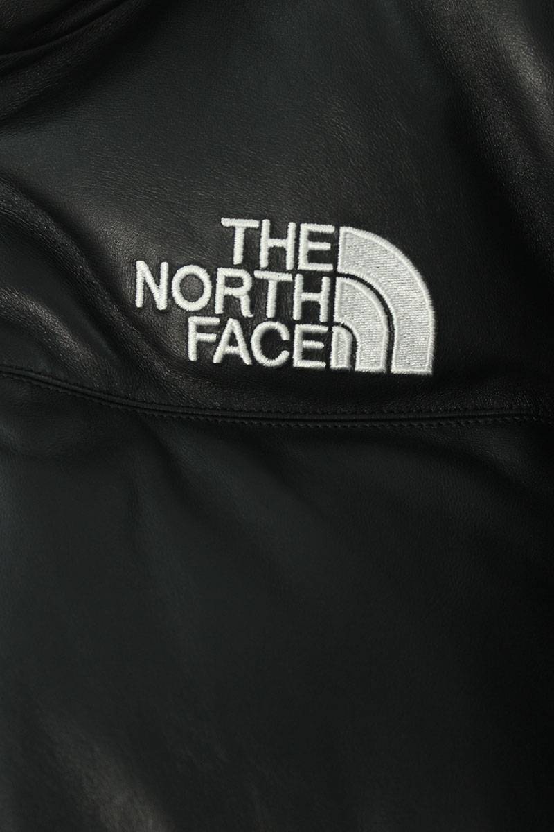 シュプリーム SUPREME ノースフェイス 17AW Leather Nuptse Jacket サイズ:S オールレザーヌプシダウンジャケット 中古 SB01_画像4