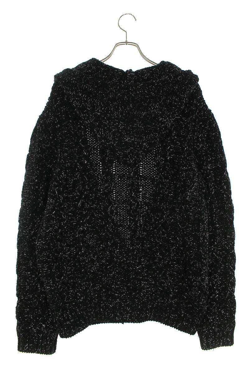 サンローランパリ SAINT LAURENT PARIS 712146 Y75SS サイズ:L ツイードフーデットニット 中古 SJ02_画像2