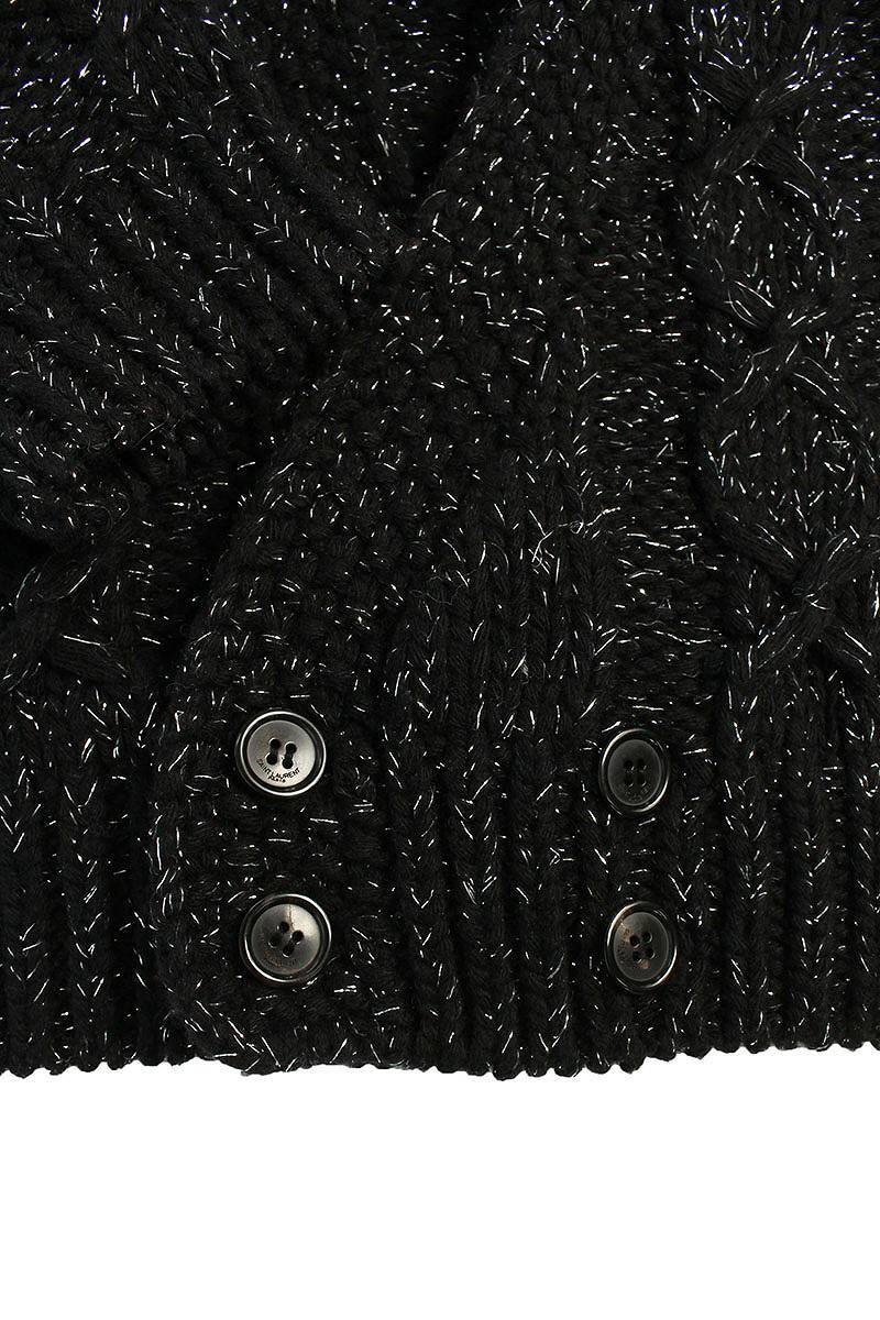 サンローランパリ SAINT LAURENT PARIS 712146 Y75SS サイズ:L ツイードフーデットニット 中古 SJ02_画像5