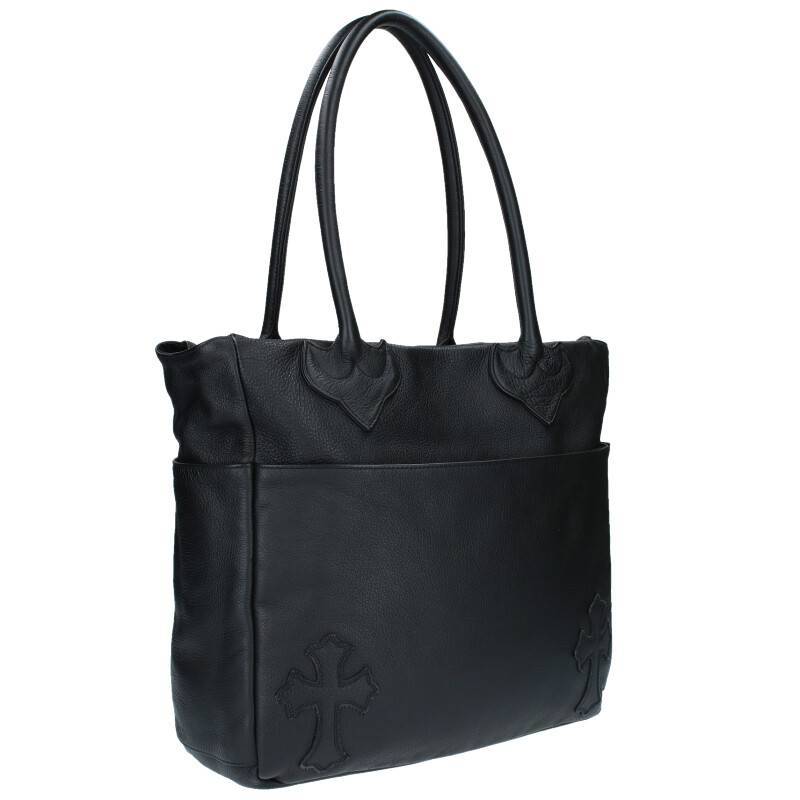 まとめ買いでお得 Chrome クロムハーツ Hearts GZ11 中古 レザートートバッグ 4POCKET/4ポケット TOTE かばん、バッグ