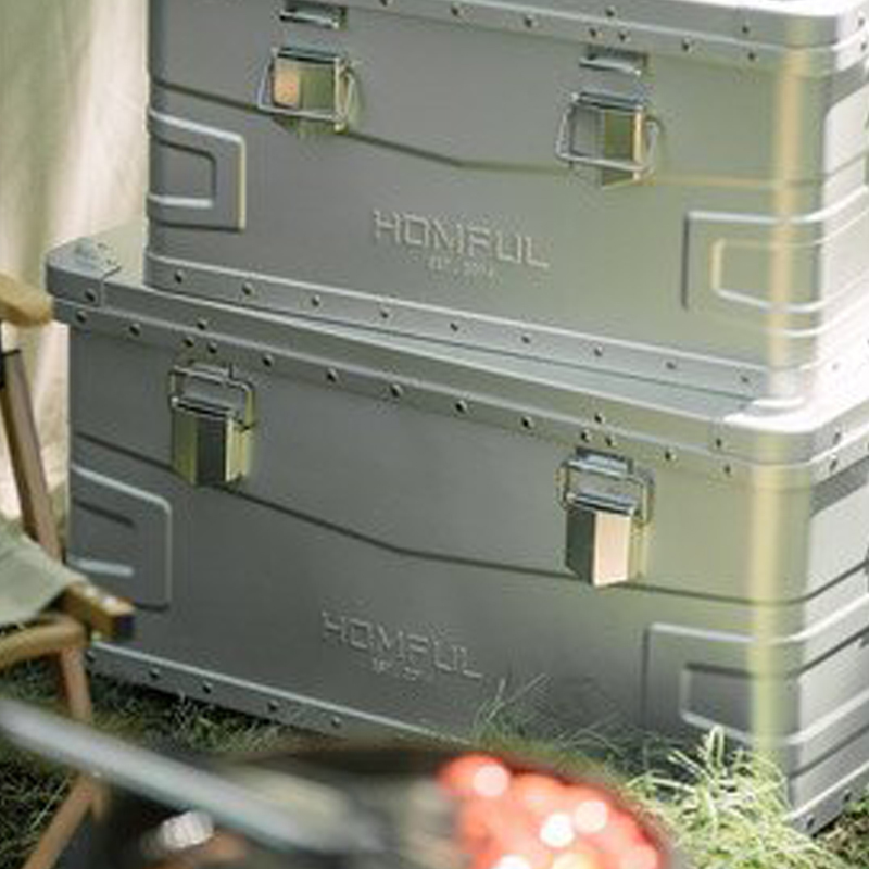 から厳選した ☆HOMFUL☆スタッキング アルミ コンテナボックス☆75L