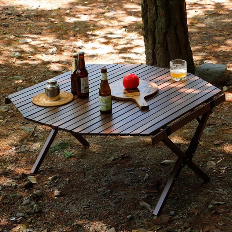 *CHANODUG OUTDOOR* ok tagonu draw ru table * dark brown *. rectangle u draw ru table * folding wood table *4