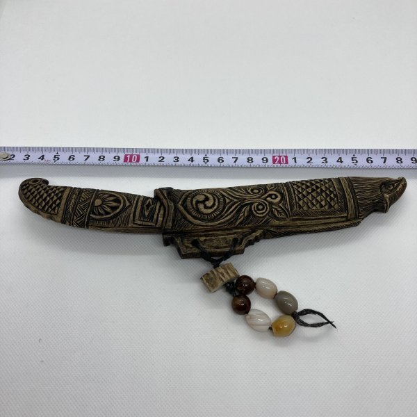 時代物 アイヌ マキリ メノコマキリ 全長24.5cm 刃渡り8cm 細密