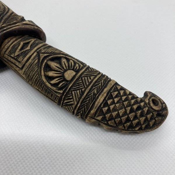 時代物 アイヌ マキリ メノコマキリ 全長24.5cm 刃渡り8cm 細密