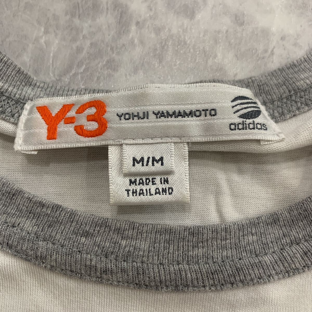 J @ 人気モデル '希少 入手困難' Y-3 ワイスリー Yohji Yamamoto ヨウジヤマモト adidas アディダス 長袖 Tシャツ M  トップス 古着 096902