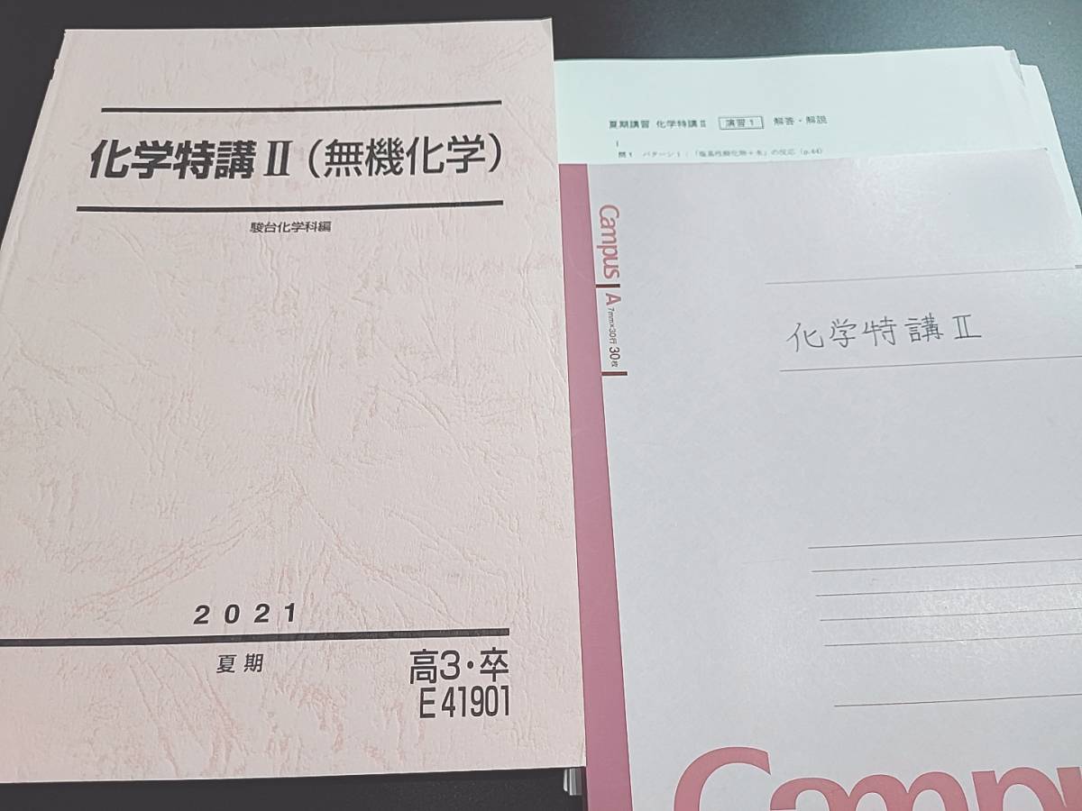 駿台 最新年度21年夏期 景安先生 化学特講Ⅱ（無機化学） テキスト・板書フルセット 鉄緑会 河合塾 東進 SEG｜PayPayフリマ