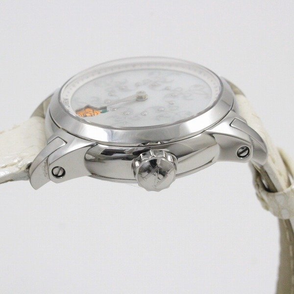 NHCn- bell oruro Jeury -kala blur -zeFl\'Ora rose quartz lady's wristwatch original leather belt [... pawnshop ]
