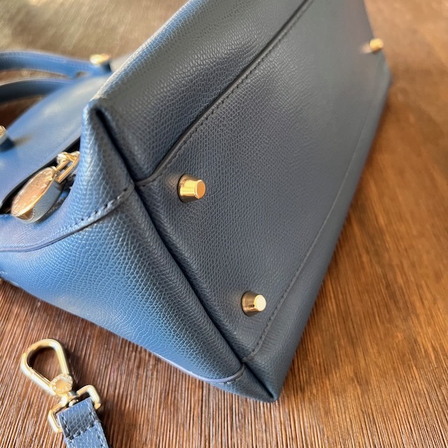 【美品】FURLA フルラ バッグ パイパー ショルダーバッグ ハンドバッグ バッグ かばん 2WAY レザー ブルー_画像6