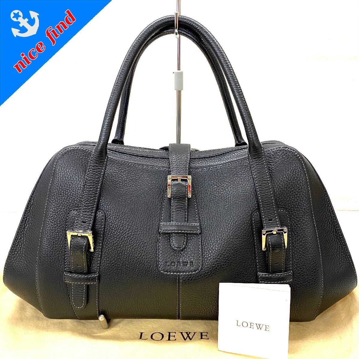 K164 展示品⭐︎ ロエベ LOEWE センダ ハンドバッグ レザー ブラック-