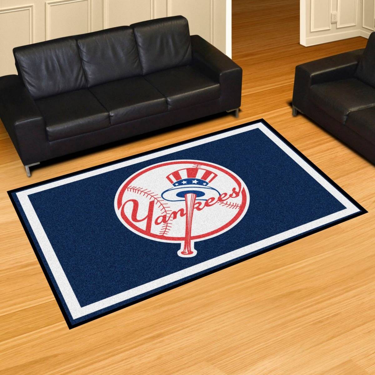 New York Yankees 5' X 8' Decorative Ultra Plush Carpet Area Rug 海外 即決
