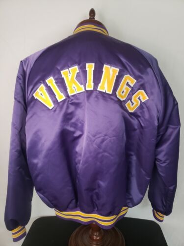 ??Vintage Chalk Line XL Starter Style Spellout Minnesota Vikings Jacket EUC 海外 即決