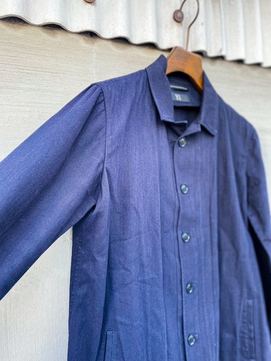 【Y's】19SS コットンシャツジャケット Sサイズ ほぼ未使用 黒 袖リブ ワイズ SHIRT jkt ボタン 比翼 ボタンフライ_画像5