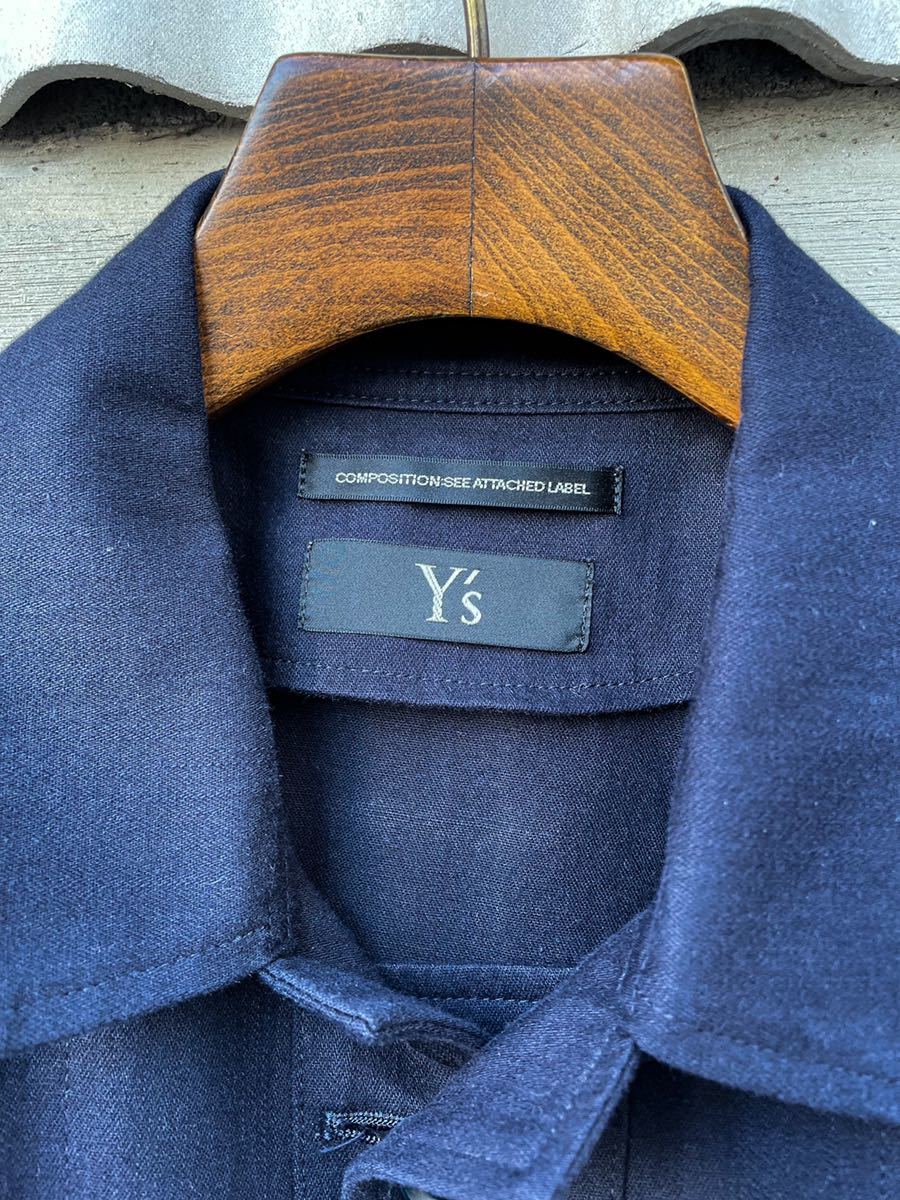 【Y's】19SS コットンシャツジャケット Sサイズ ほぼ未使用 黒 袖リブ ワイズ SHIRT jkt ボタン 比翼 ボタンフライ_画像7