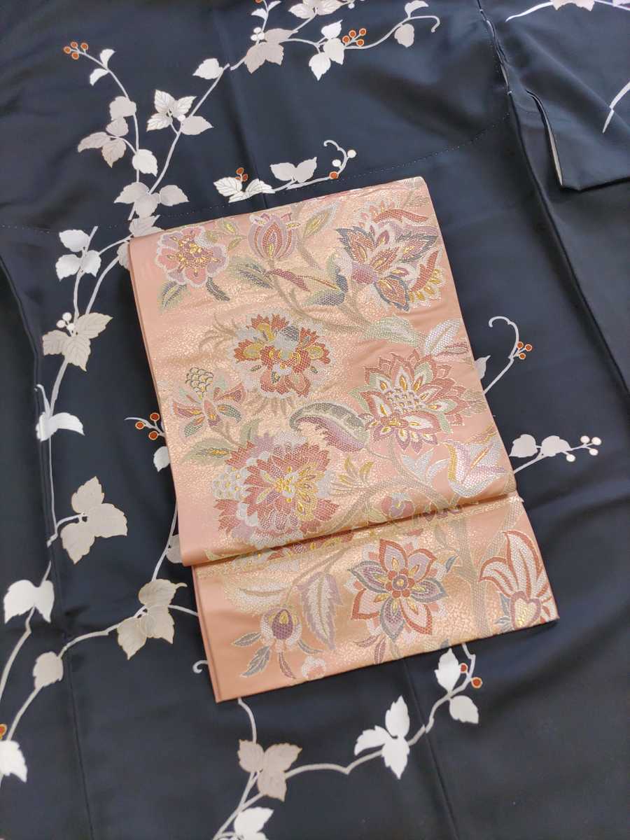 工芸袋帯 洋花更紗 自己紹介欄必読