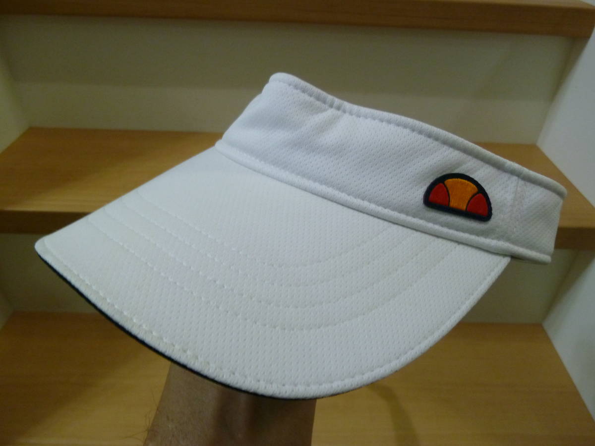 エレッセ　ホワイト　バイザー　サイズ調整付き　　キャップ　帽子　レディース　メンズ　テニス　 　_画像1