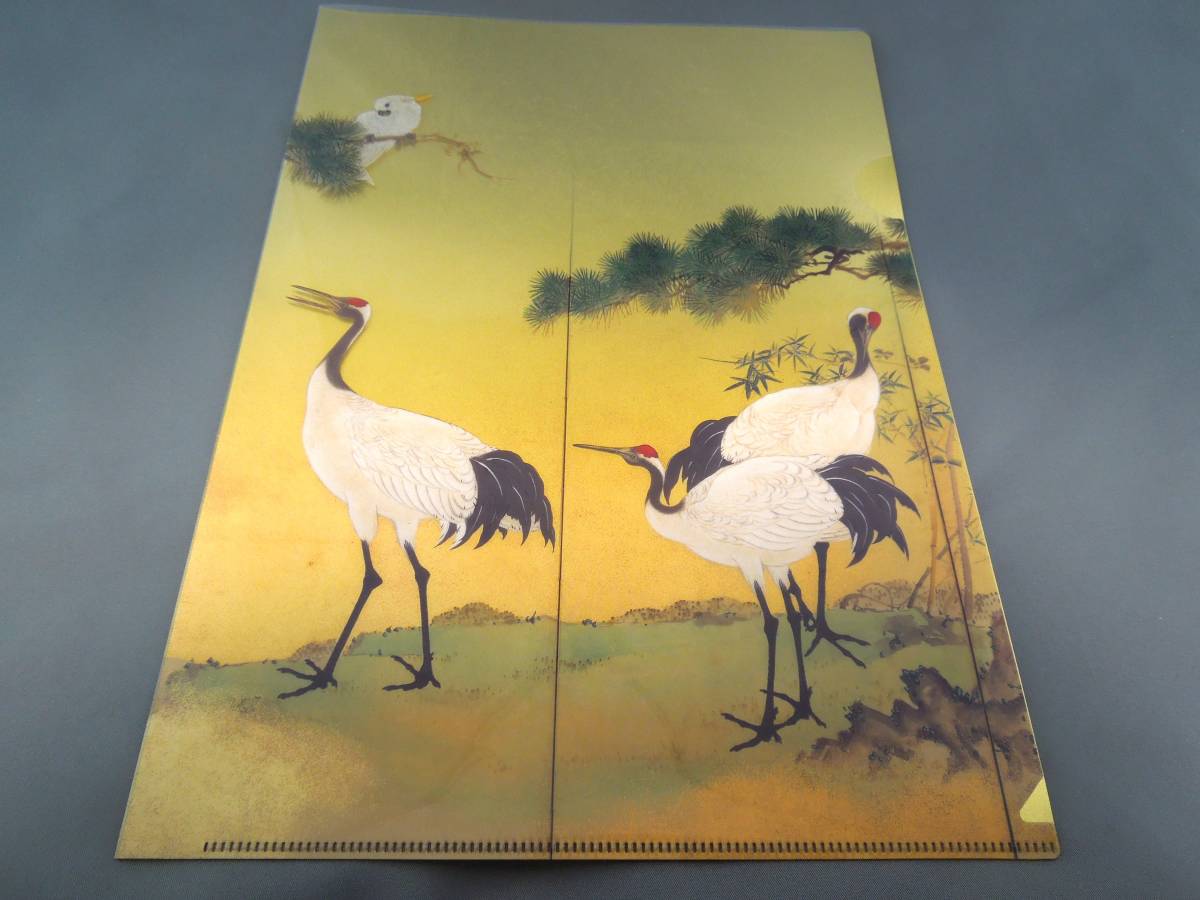 美術館グッズ　A4版金箔２ポケットファイル　花鳥図〈部分〉（岸連山）_画像1