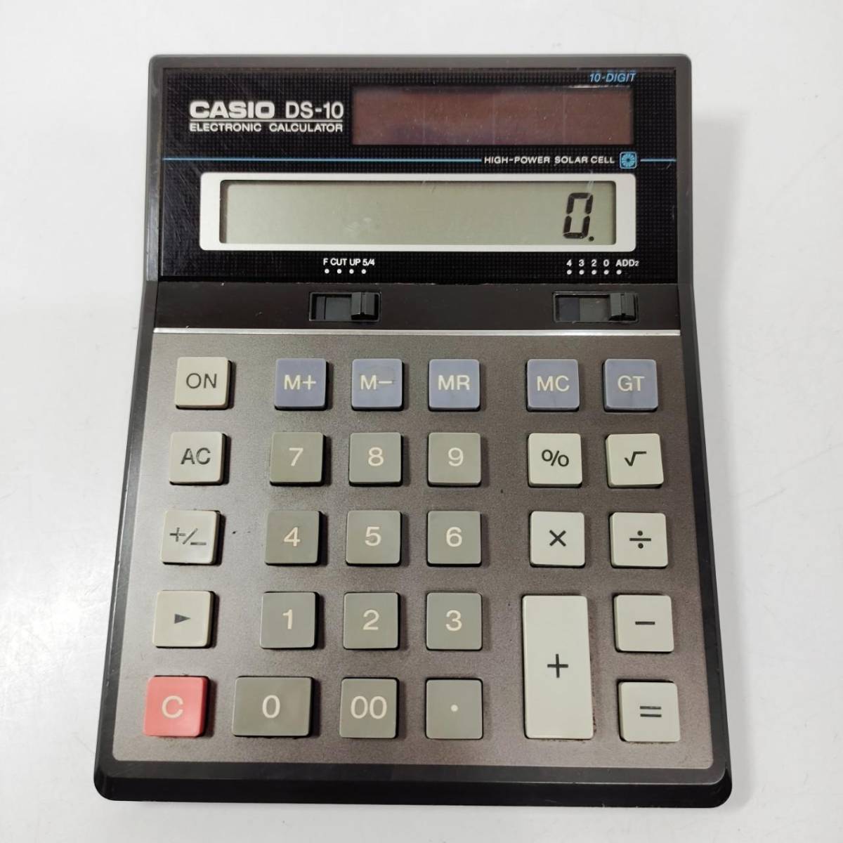 ◎動作品 カシオ DS-10 レトロ 電卓 CASIO 計算機 実務電卓 10桁表示 早打ち対応設計 サイレントタッチキー ソーラー・電池 S1234_画像1