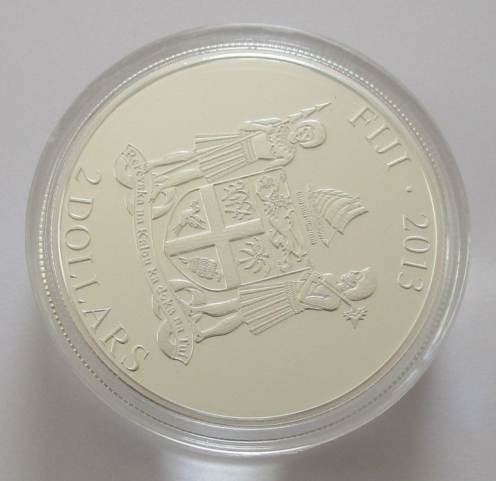 フィジー ソマリ 猫 2ドル 2013年 銀貨 硬貨の画像7