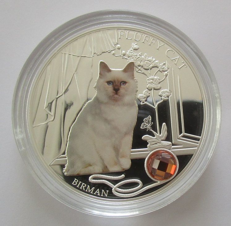 フィジー バーマン 猫 2ドル 2013年 銀貨 硬貨_画像4