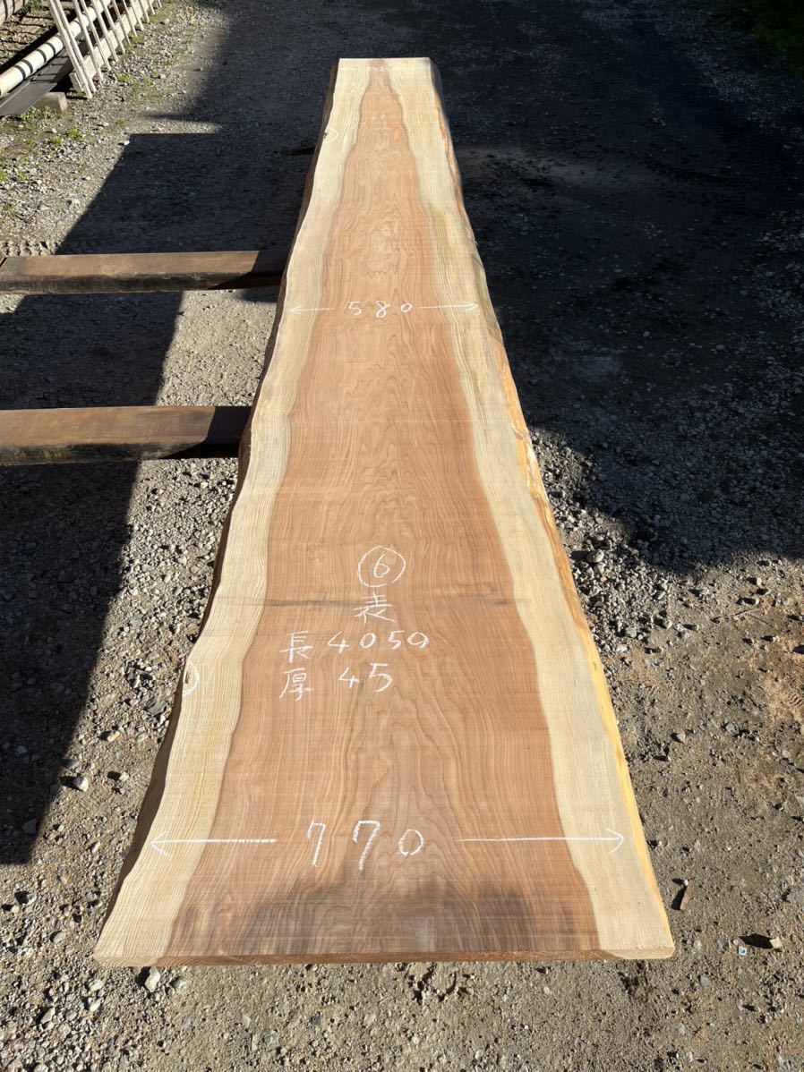 杉　無垢 一枚板 大　無節　4m 年数木　乾燥材 カウンター テーブル　看板　などに ⑥