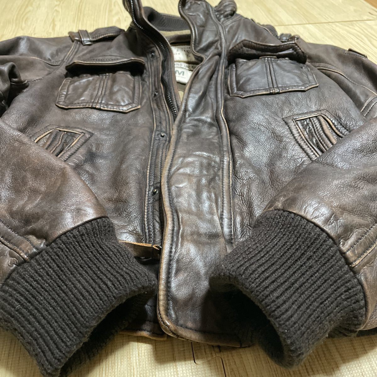 Abercrombie rollins leather jacket アバクロ　ローリンズ　レザージャケット　M_画像8