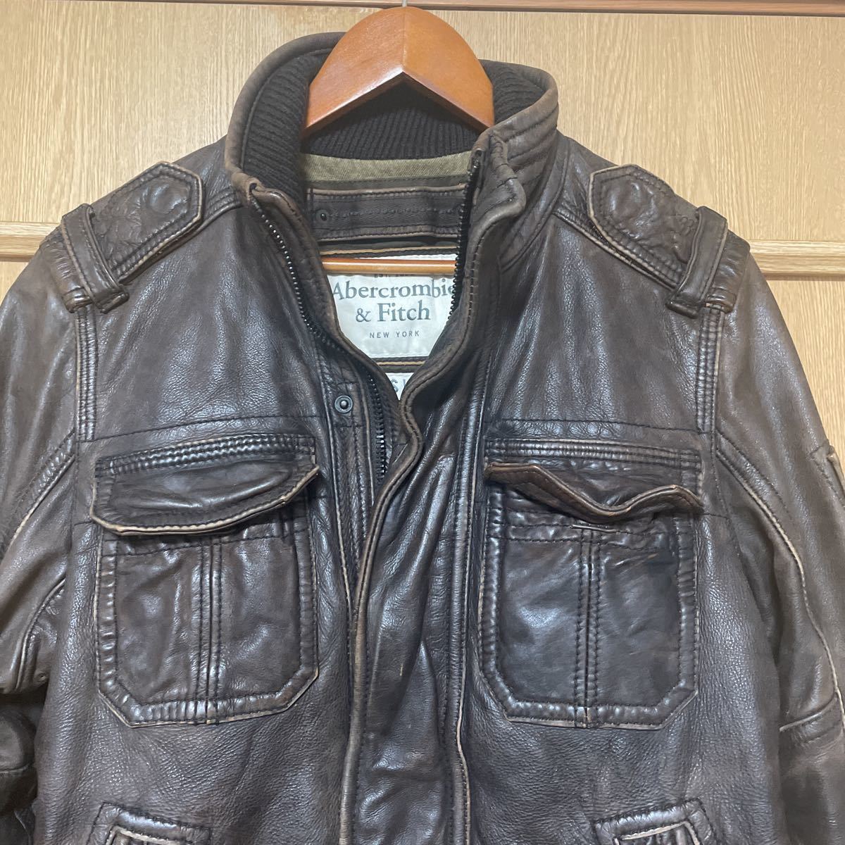 Abercrombie rollins leather jacket アバクロ　ローリンズ　レザージャケット　M_画像2