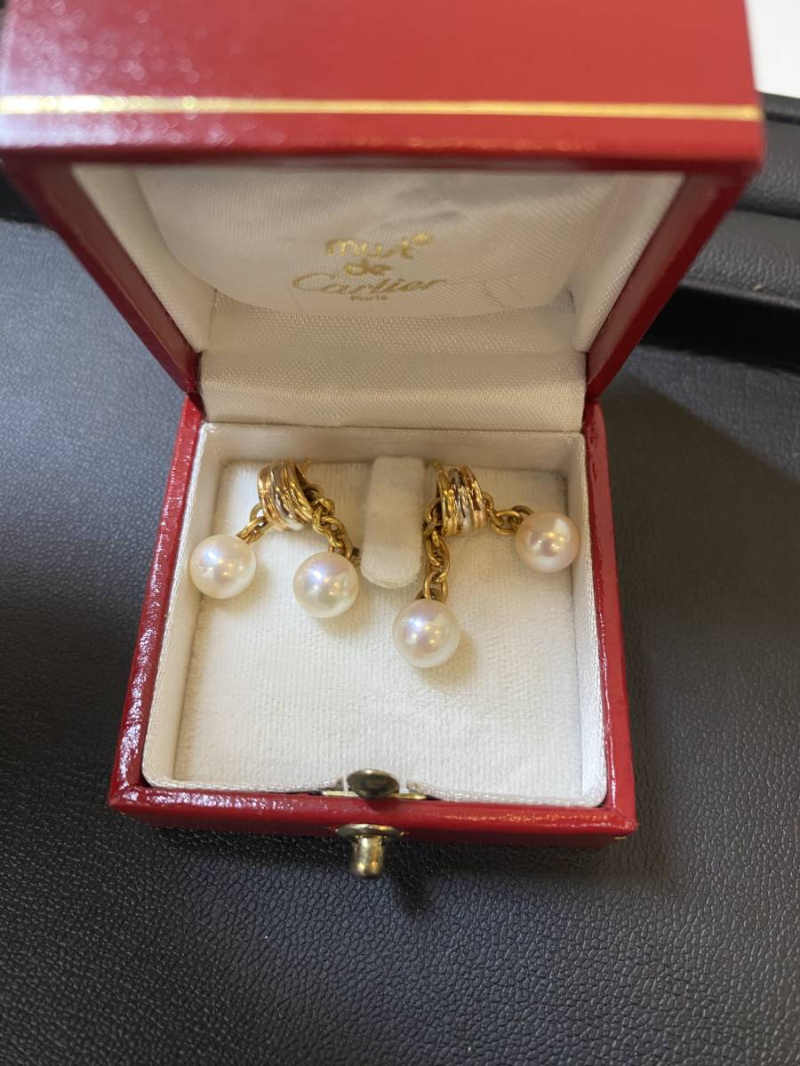 カルティエ Cartier トリニティ ピアス K18YG K18WG K18PGパール