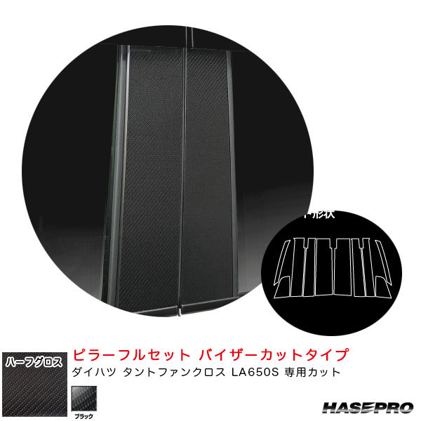 アートシートNEOハーフグロス ピラーフルセット バイザーカット タントファンクロス LA650S 【ブラック】 ハセプロ MSNHG-PD17VF_画像1