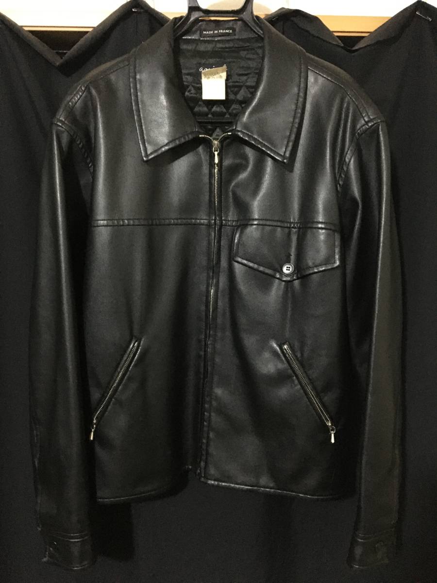 フランス製 90s agnes b ユーロ ビンテージ アニエスベー レザー