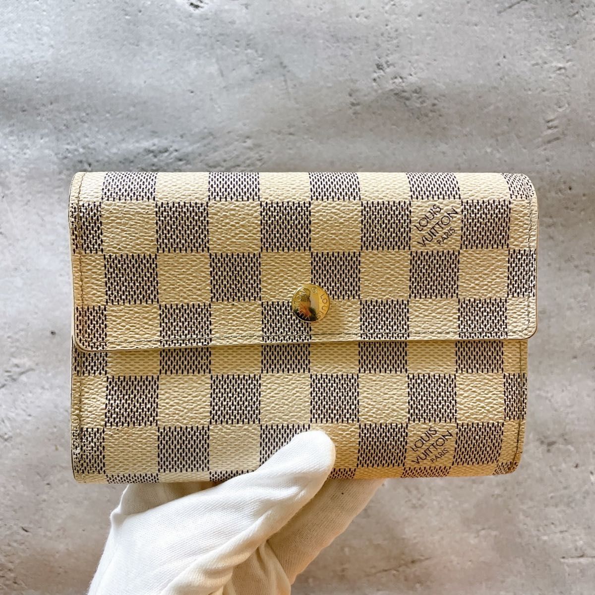 LOUISVUITTON ルイヴィトン ダミエアズール ポルトトレゾール パピエ