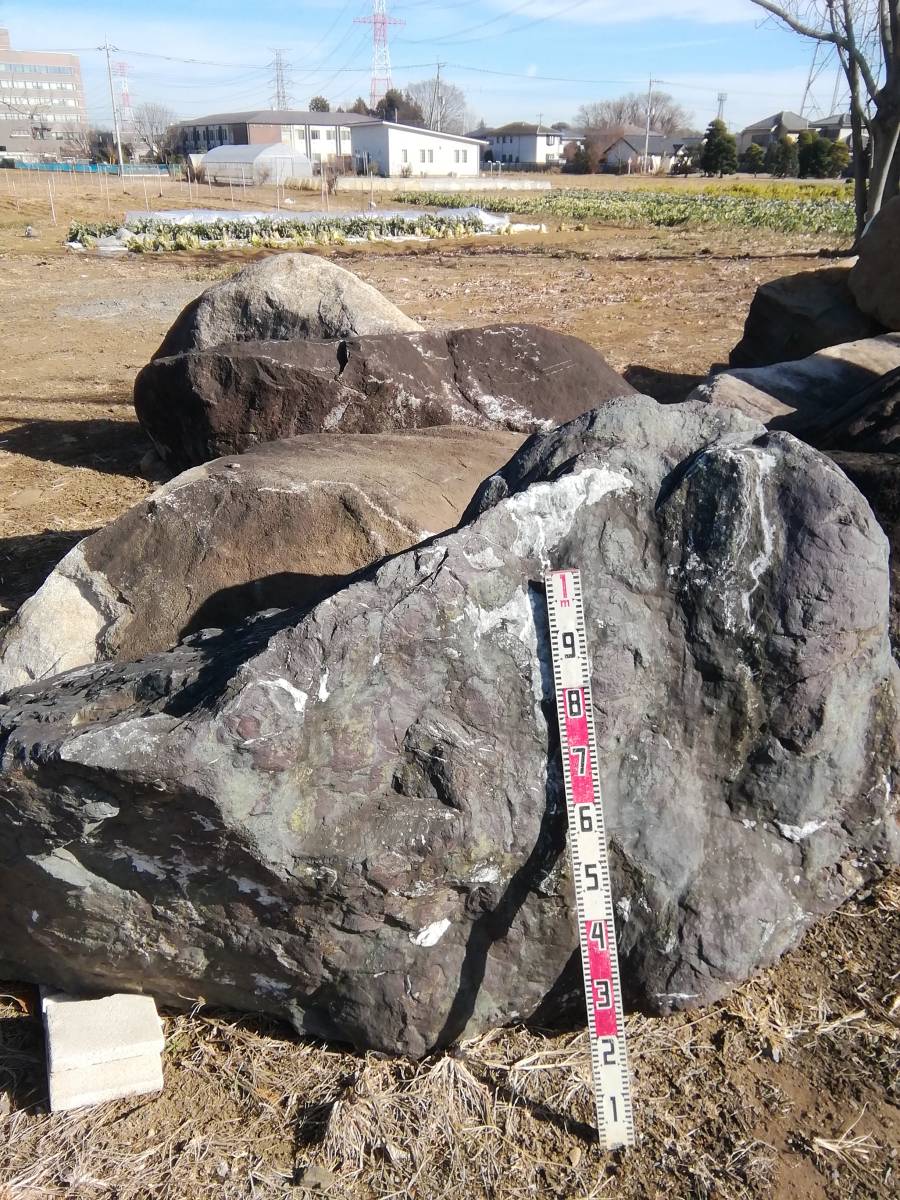埼玉鶴ヶ島発 かなり大きい庭石 自然石 大量？一番重たい石約３．６トン？ その他約１トン～２トン？全部で２０個くらい？ 引取のみ対応