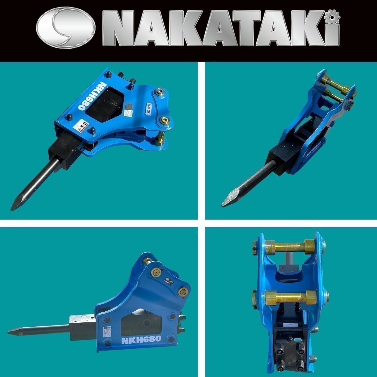 #93 ハニックス S&B300/ N26/ N260-2/ N27 油圧ブレーカー NKH-40 ドリル ユンボ アタッチメント NAKATAKI_画像6