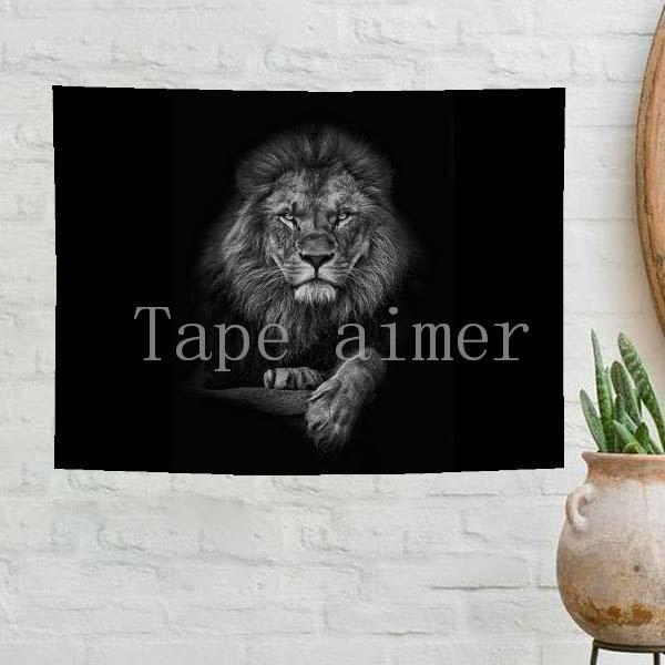  tapestry see ... metal fittings attaching lion black tape pattern change ornament F64