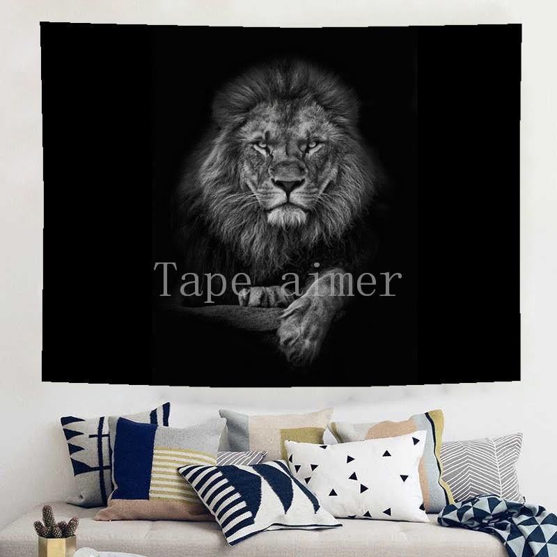  tapestry see ... metal fittings attaching lion black tape pattern change ornament F64