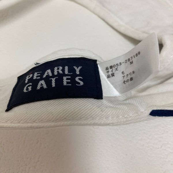 ◆お洒落な逸品◆PEARLY GATES/パーリーゲイツ サンバイザー ゴルフ ホワイト 白 メンズ M ON3564_画像9