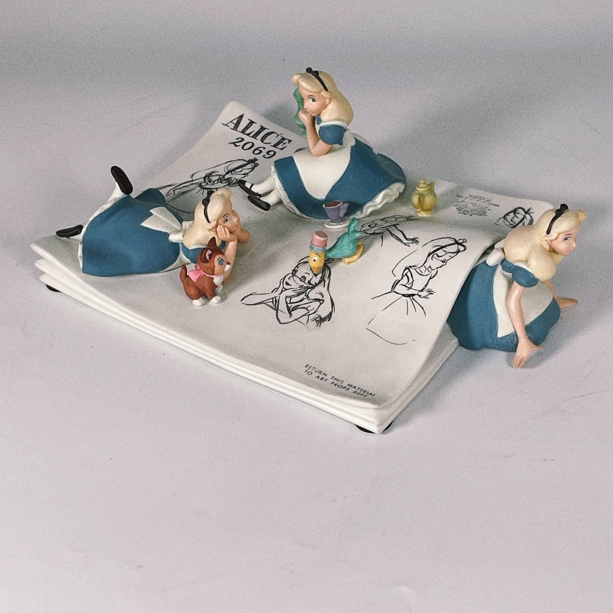 限定品 激レア 不思議の国のアリス Alice in Wonderland モデルシート 陶器製 ビッグフィギュア スタチュー ディズニー Disney TDL