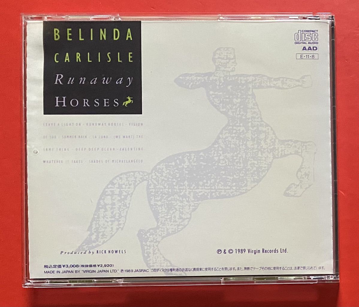 【CD】ベリンダ・カーライル「輝きのままで / Runaway Horses」Belinda Carlisle 国内盤 [01020200]_画像2