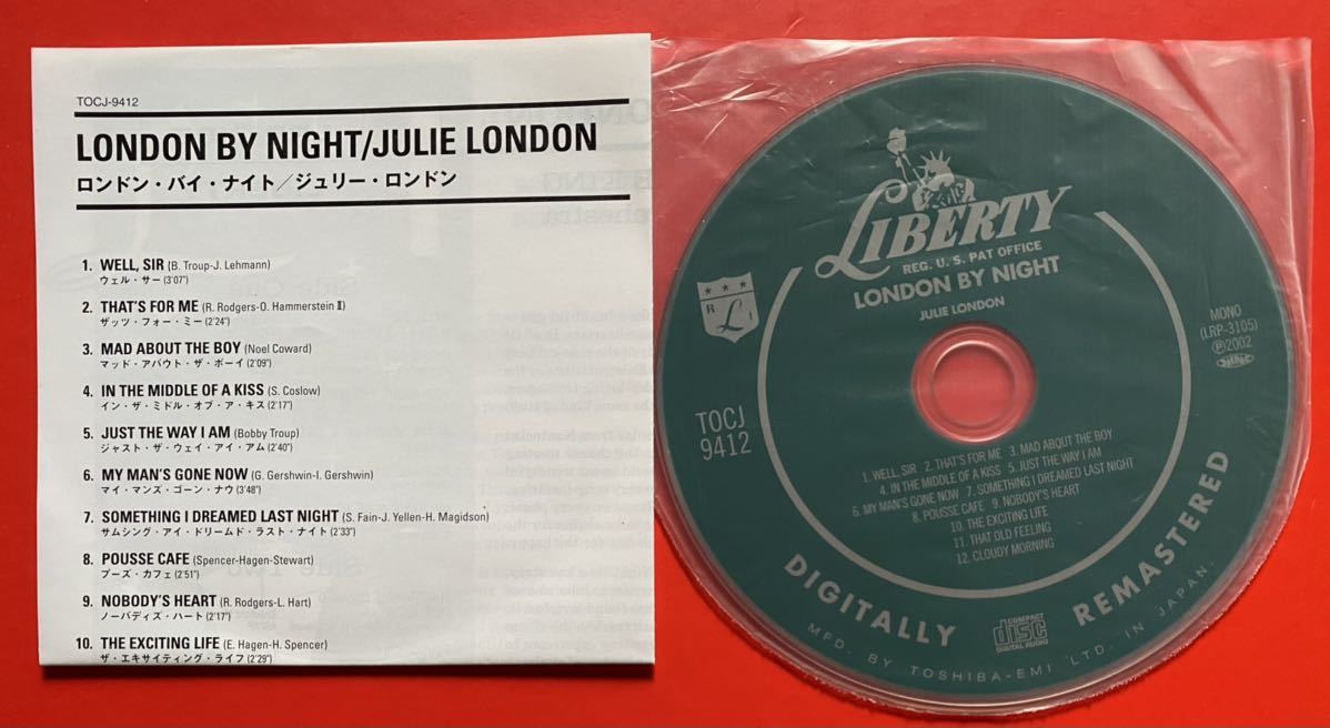 【美品紙ジャケCD】ジュリー・ロンドン「London By Night」Julie London 国内盤 [09181100]_画像4