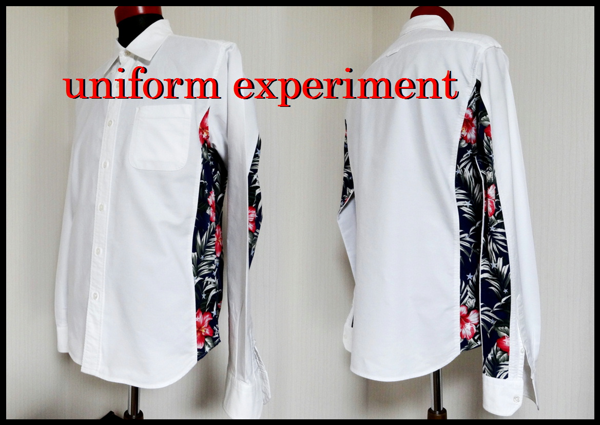 即完売 UNIFORM EXPERIMENT スター×フラワー切替シャツ 白 2 M メンズ ユニフォームエクスペリメント_画像4