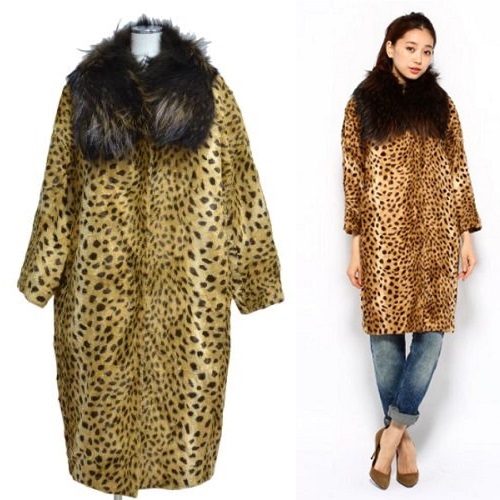  обычная цена примерно 13 десять тысяч иен MUSE de DEUXIEMECLASSE Deuxieme Classe мех енота имеется Leopard искусственный мех пальто R2-116106