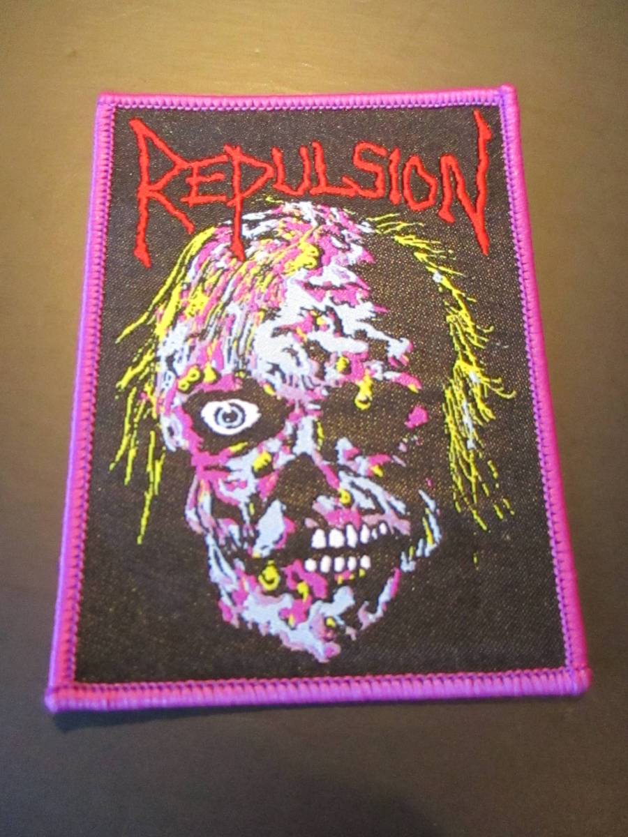 REPULSION 刺繍パッチ ワッペン horrified 紫枠 / napalm death terrorizer carcass brutal truth anal cunt earache_画像1
