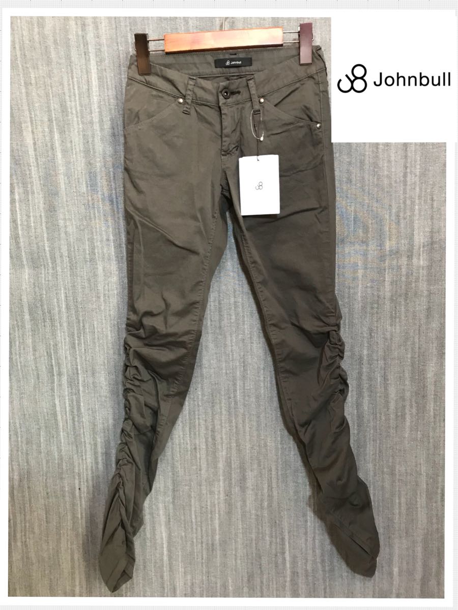 ★JOHNBULL ジョンブル レディースギャザーパンツ 新品 SS チャコール 定価14000円 ap150 スキニー_画像1