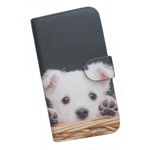 iPhone14 Pro　スマホケース 手帳型 プリントケース 犬 子犬 ウェスティ かわいい_画像1