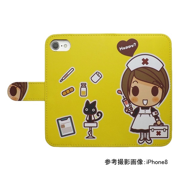 Xiaomi Mi 11 Lite 5G　スマホケース 手帳型 プリントケース ナース 猫 救急箱 看護師 キャラクター イエロー_画像2