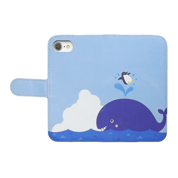 Galaxy M23 5G　スマホケース 手帳型 プリントケース クジラ ペンギン 海 空 かわいい キャラクター_画像2