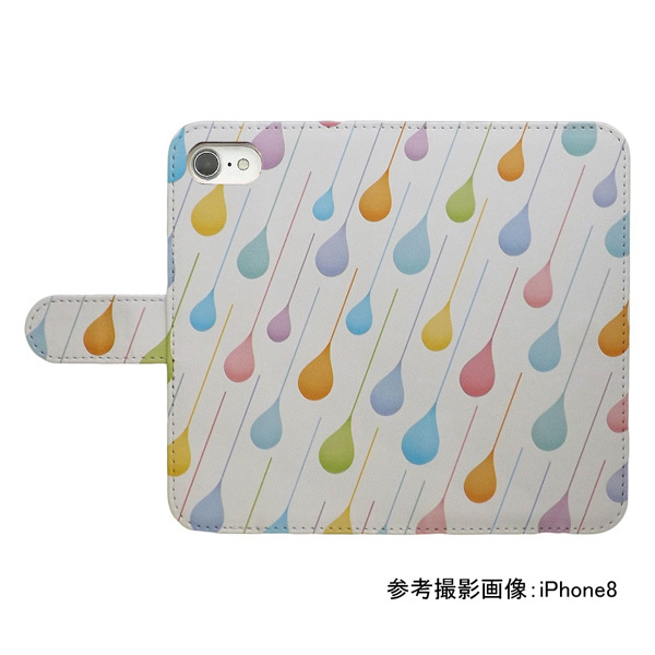 iPhone12 mini　スマホケース 手帳型 プリントケース 雨 レイン パターン画 おしゃれ_画像2