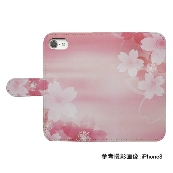 iPhone12 Pro Max　スマホケース 手帳型 プリントケース 桜 花柄 ピンク おしゃれ_画像2