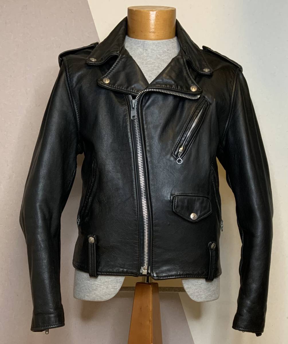 ⑤schott【38】米国製125 黒 ダブルライダース ◇ショット バイク 牛革