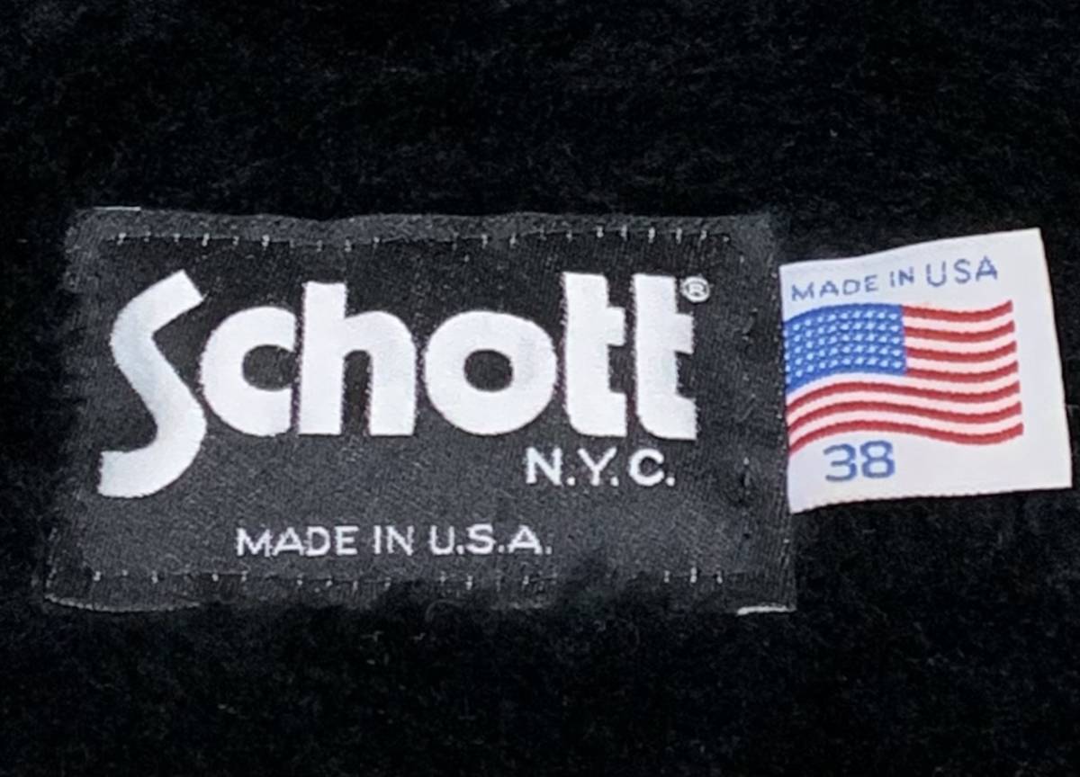 ⑨schott 642 38 ライナー付 米国製 シングルライダース ショット
