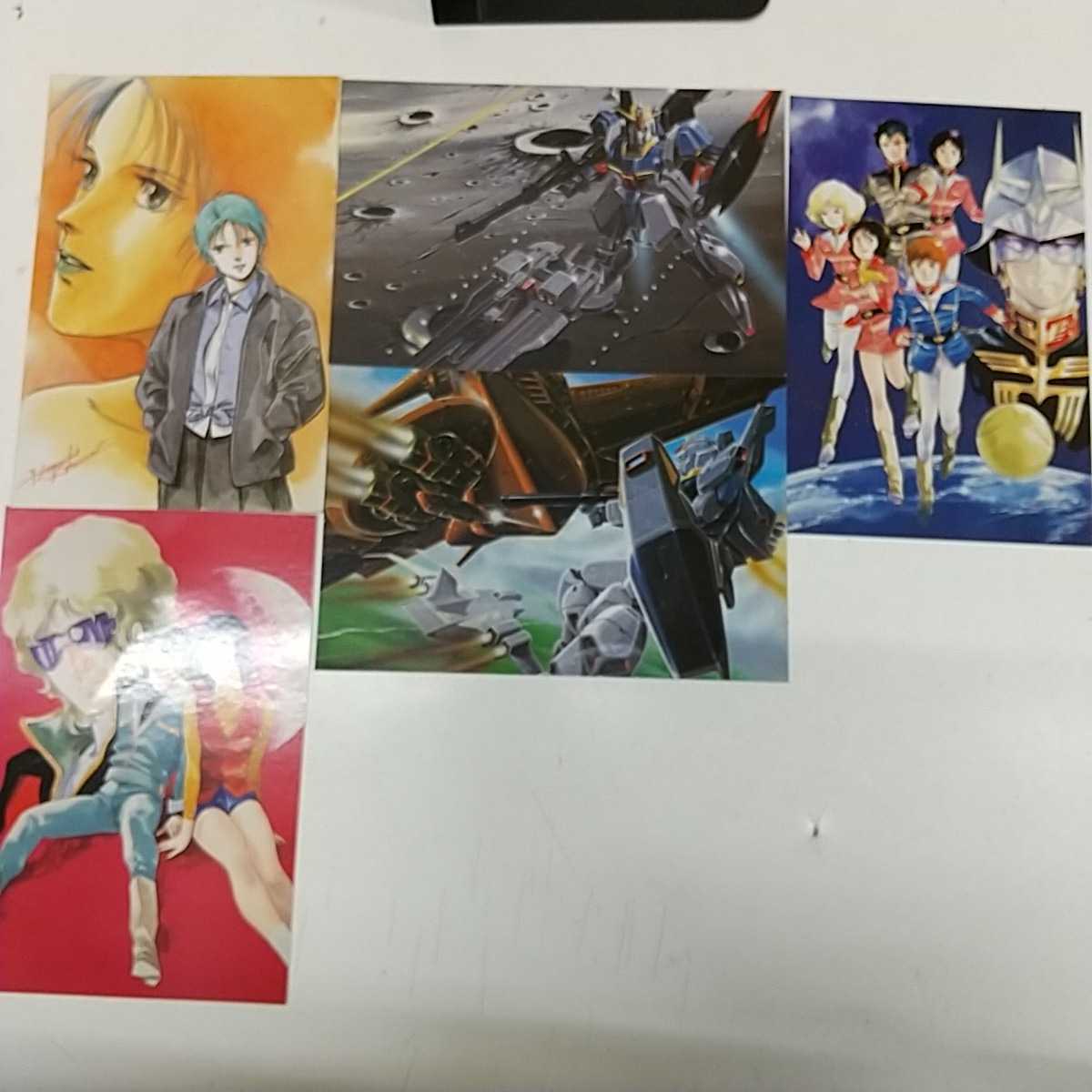 1-# Animedia appendix New Year's greetings post card set MOBILE SUIT Z GUNDAM Showa era 61 year 1 month 1 day Yasuhiko Yoshikazu large river .. man north nail ..5 pieces set ..